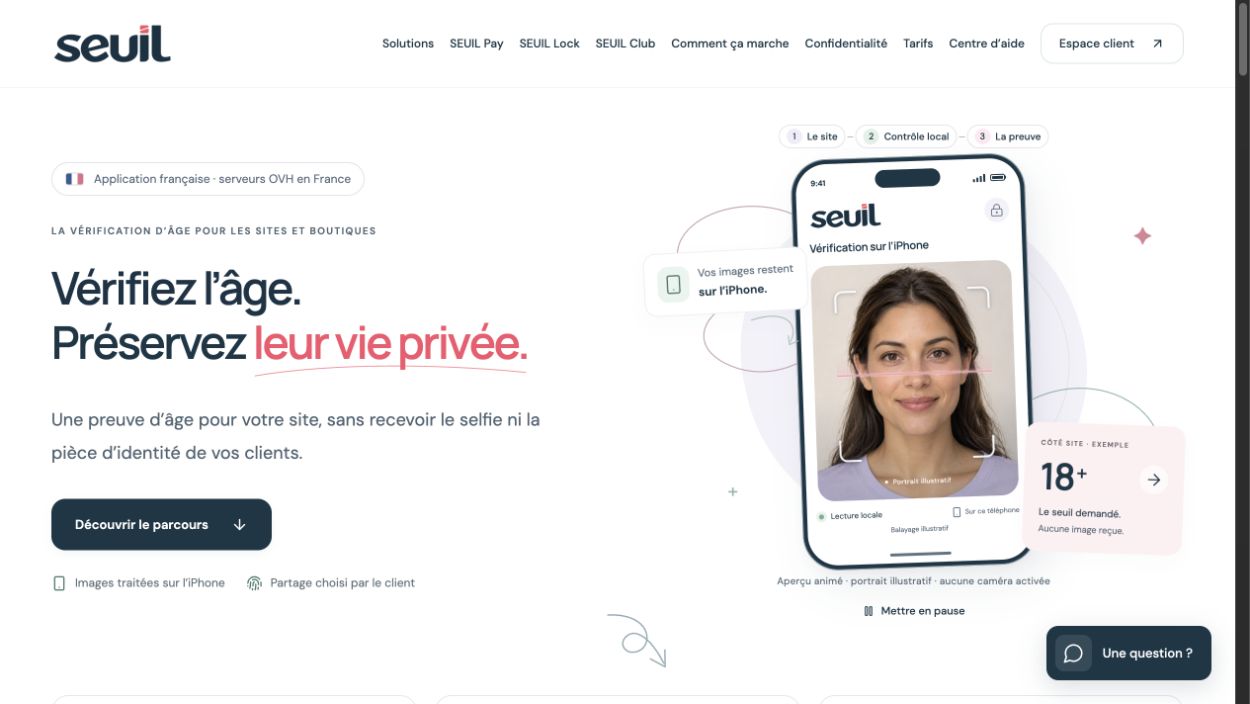 Aperçu de la page publique SEUIL